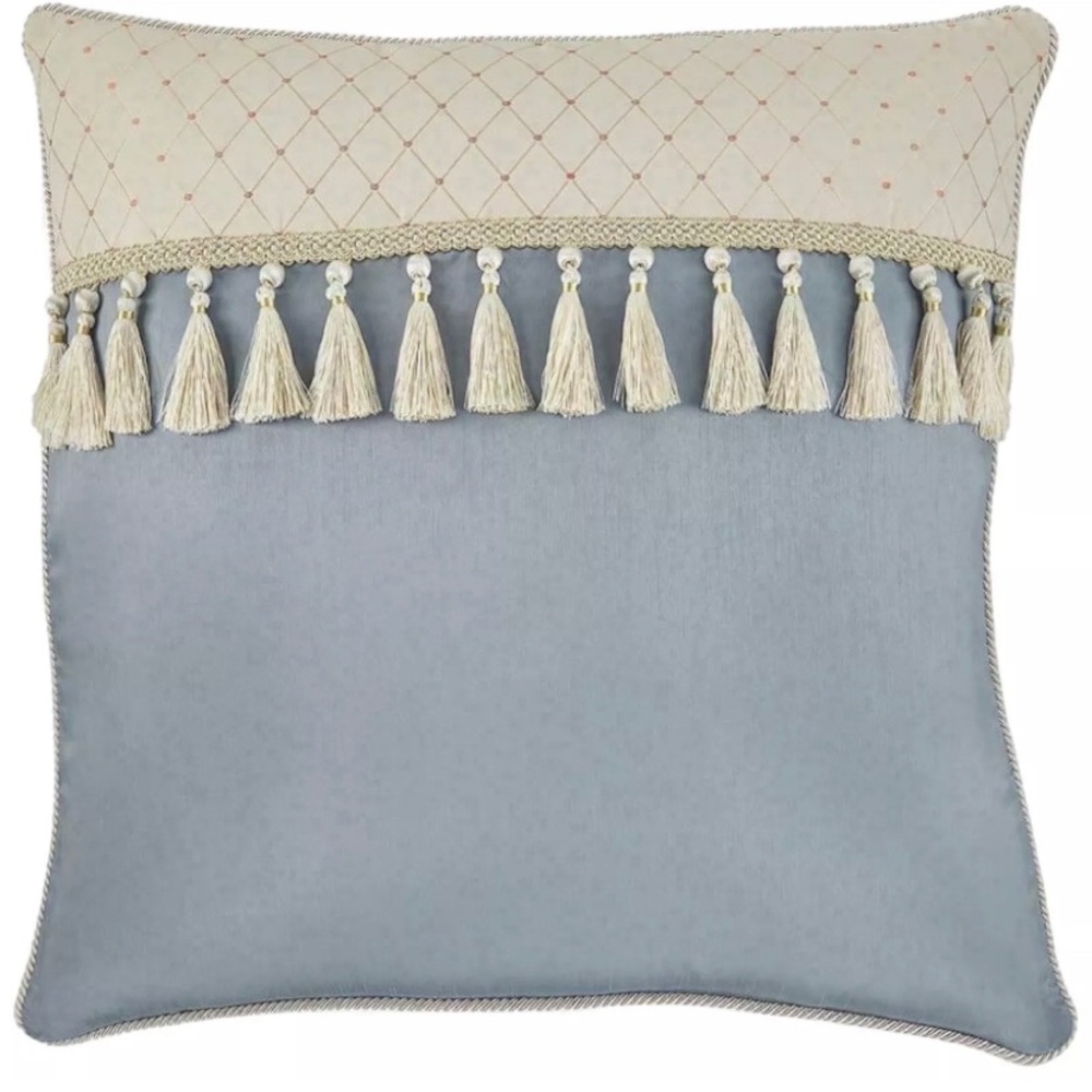 Croscill Home Carlotta EURO Sham Blue Jacquard